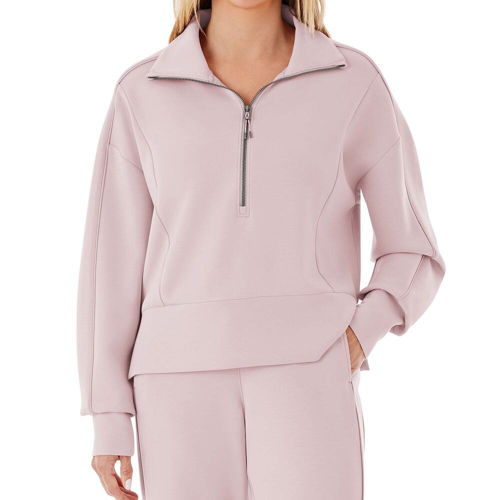 NWOT Member's Mark Plum Whisper Women's Sandwash Half-Zip Pullover Size Large
